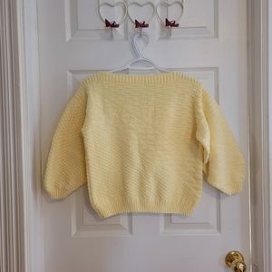 Pastel yellow knit handmade boatneck dolman sweater vintage small